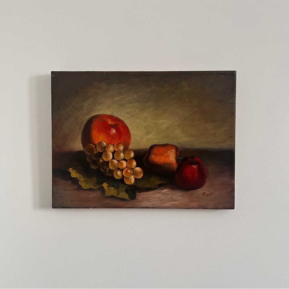Vintage Still Life Painting with Fruit